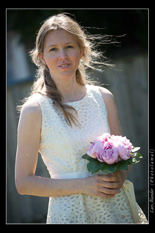Bruden Ann-Christine i en h&auml;rlig sommarbris juli 2012
